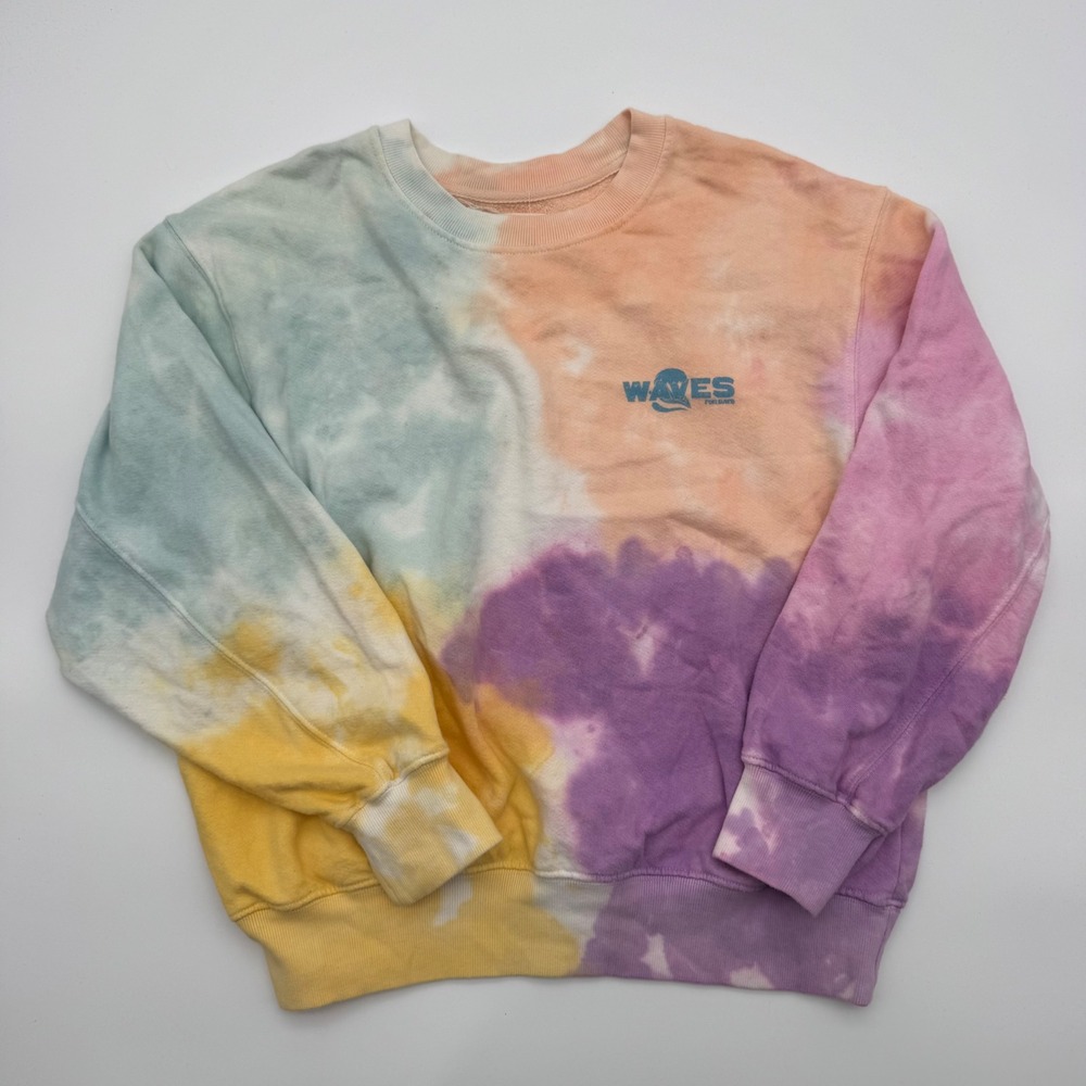 Billabong Waves For Days Tie Dye Sweatshirt Pastel Crewneck Women Small